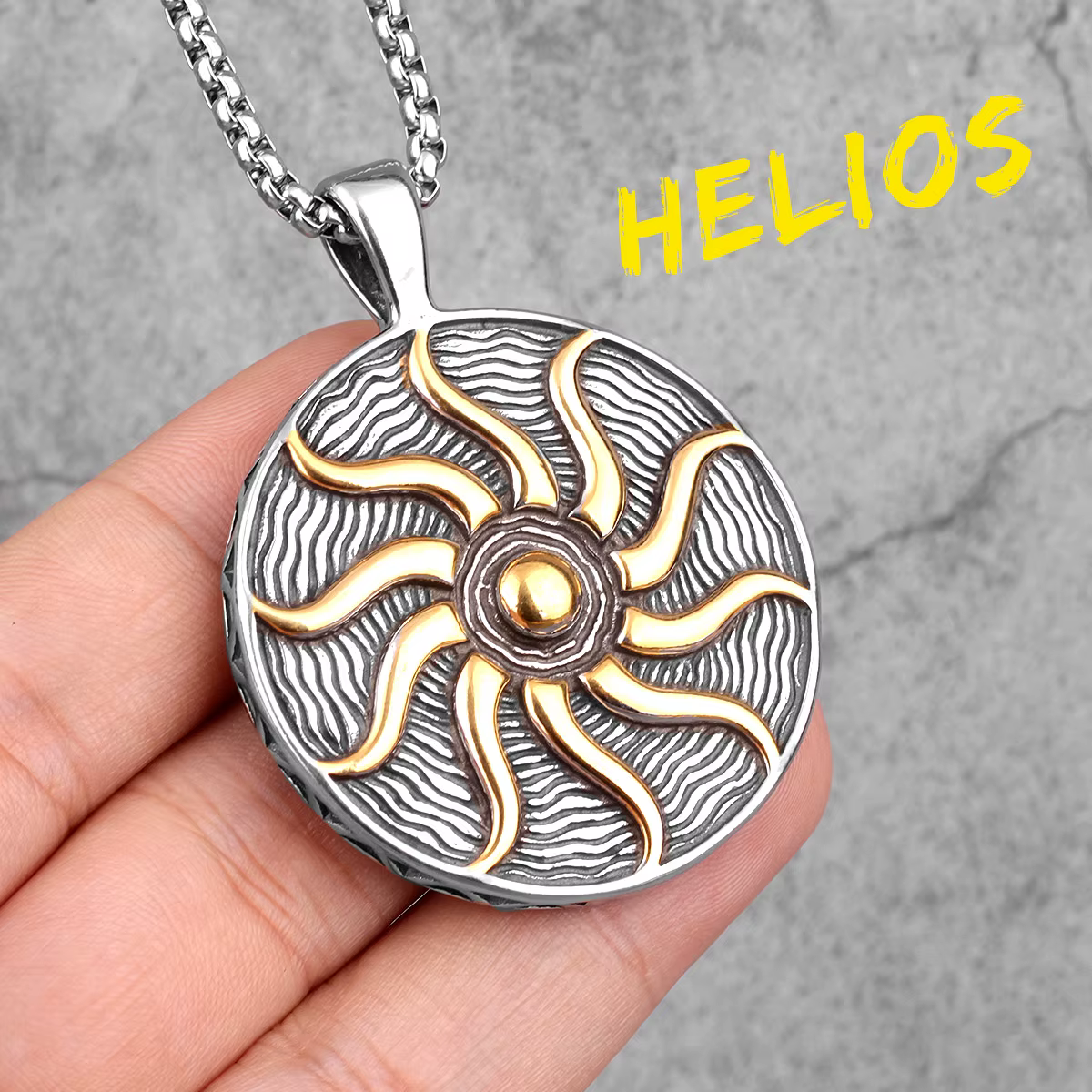 Apollo Talisman soleil dieu acier inoxydable hommes colliers pendentifs chaîne Punk pour petit ami m