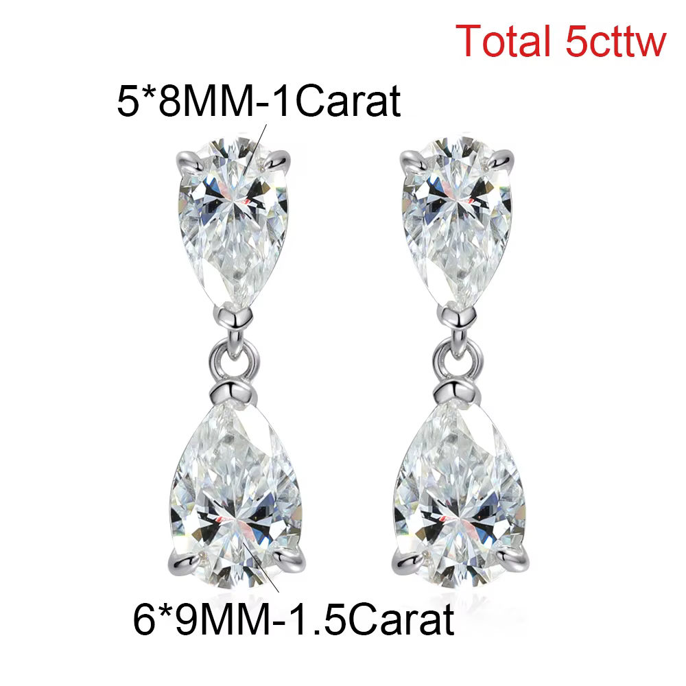 COSYA – boucles d'oreilles en forme de poire pour femmes, 5cttw, émeraude colombienne cultivée en la