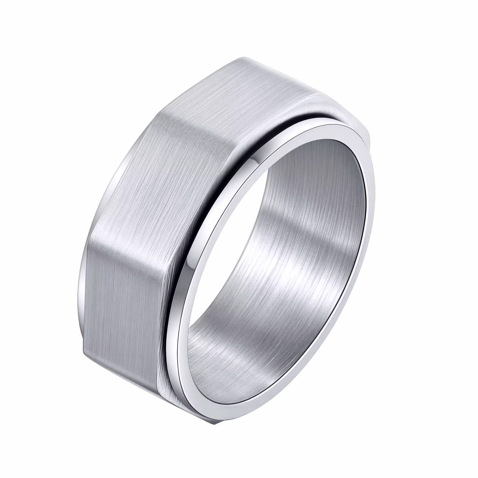 Vnox – bague rotative pour hommes et femmes, bracelet de mariage solide et brillant mat de 6/8mm, ba