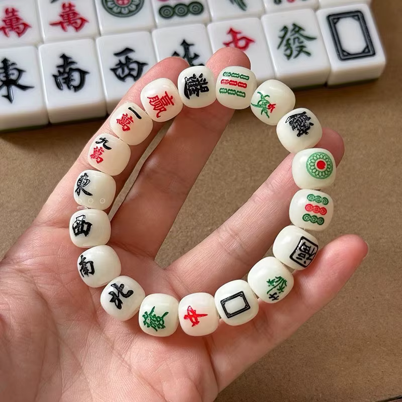 Nouveau Bracelet Mahjong chinois, Chic chinois Fengfa Caihong Zhongjuanzhi, corde à main personnalis