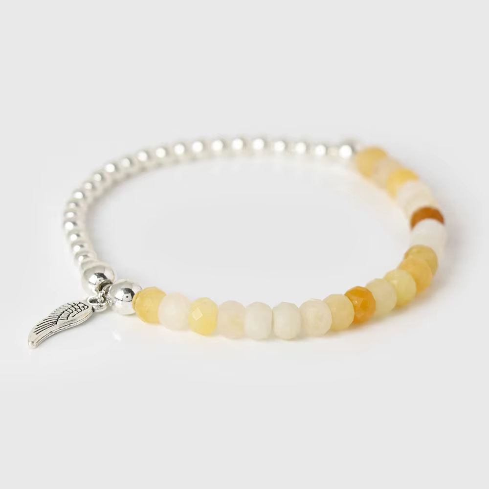 Bracelets Ailes d'Ange pour Femme et Homme, Pierre Naturelle à Facettes, Œil de Tigre, Labrumen ite,