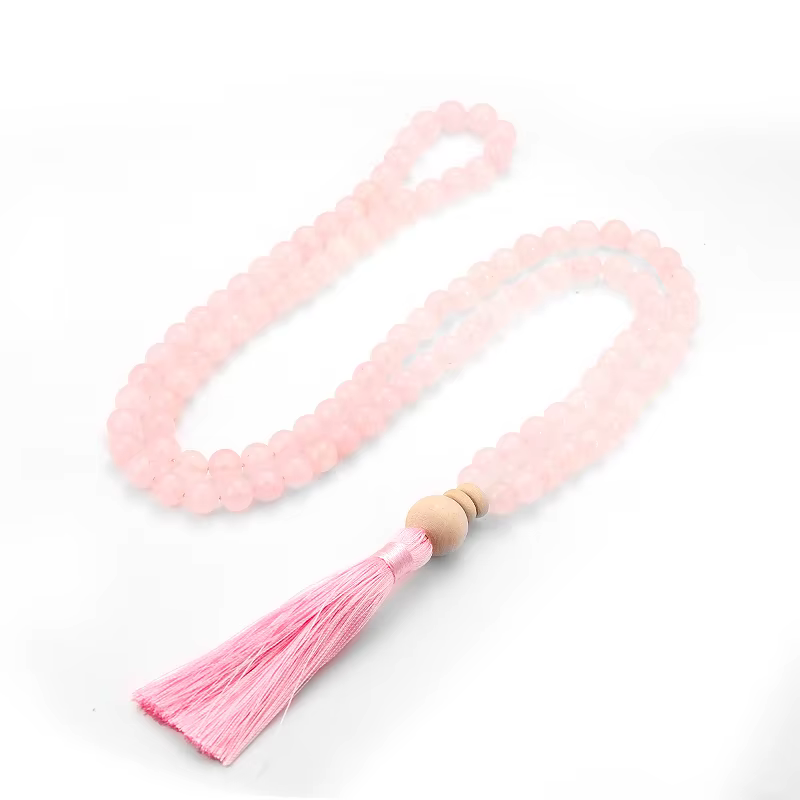 Collier et Bracelet de Style ethnique, 108 pierres naturelles empilables, Long collier unisexe pour 