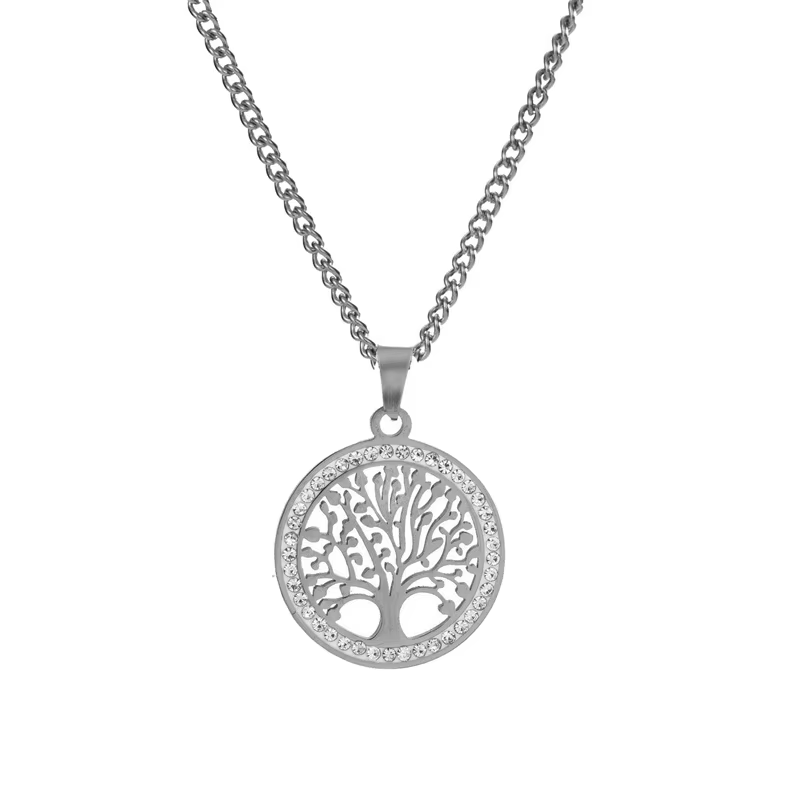 Ensemble de bijoux de mariage pour femmes en acier inoxydable 304, style rétro, avec pendentif Arbre