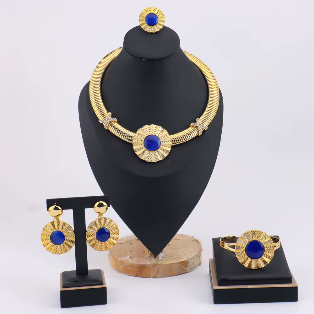 Parures de bijoux de luxe pour femme, tendance 2026, plaqué or 18 carats brésilien et italien, en pr
