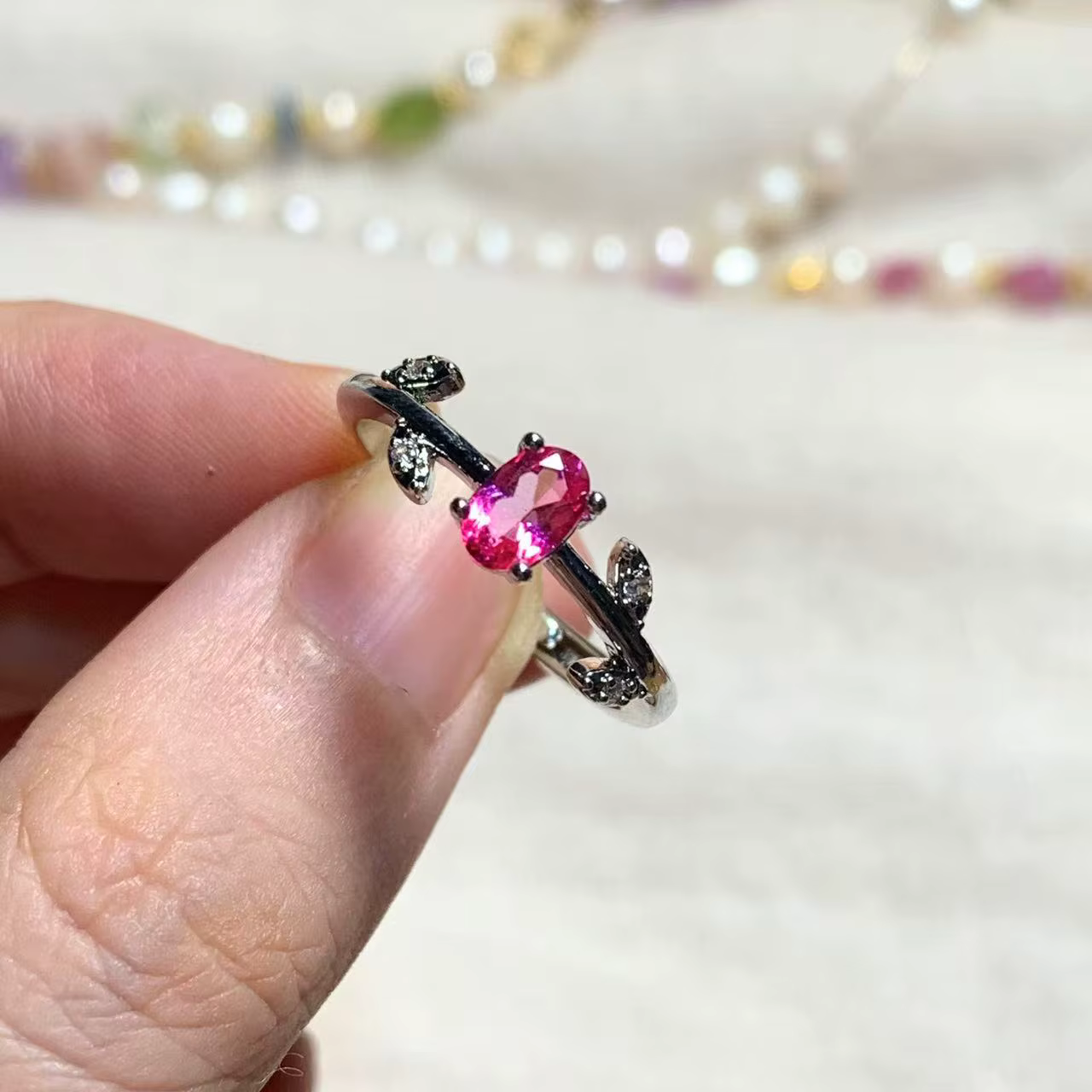 Bague topaze rose naturelle MM, réglable, bijoux pour femmes, cadeau, vente en gros, haute qualité, 