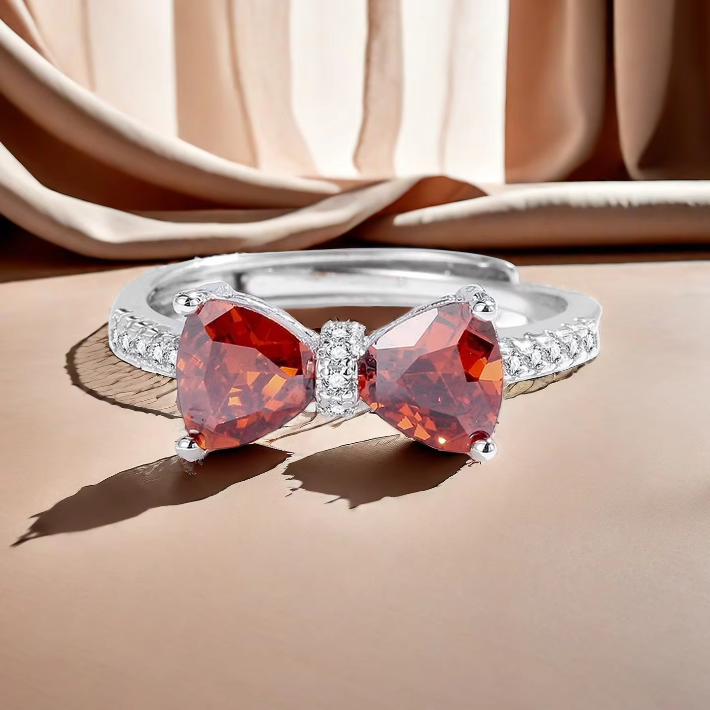 Bague en argent Sterling 925 pour femmes, magnifique pierre brillante, cœur rouge, Zircom, bijoux fi