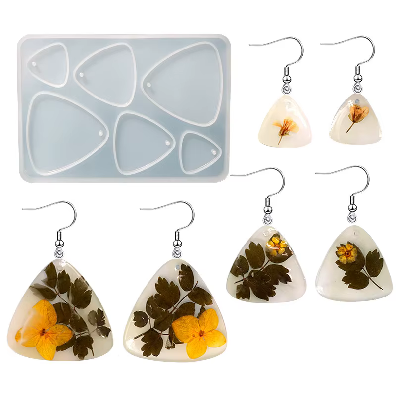 Moule géométrique en silicone pour pendentif de boucle d'oreille, résine Xy, bijoux de bricolage, po