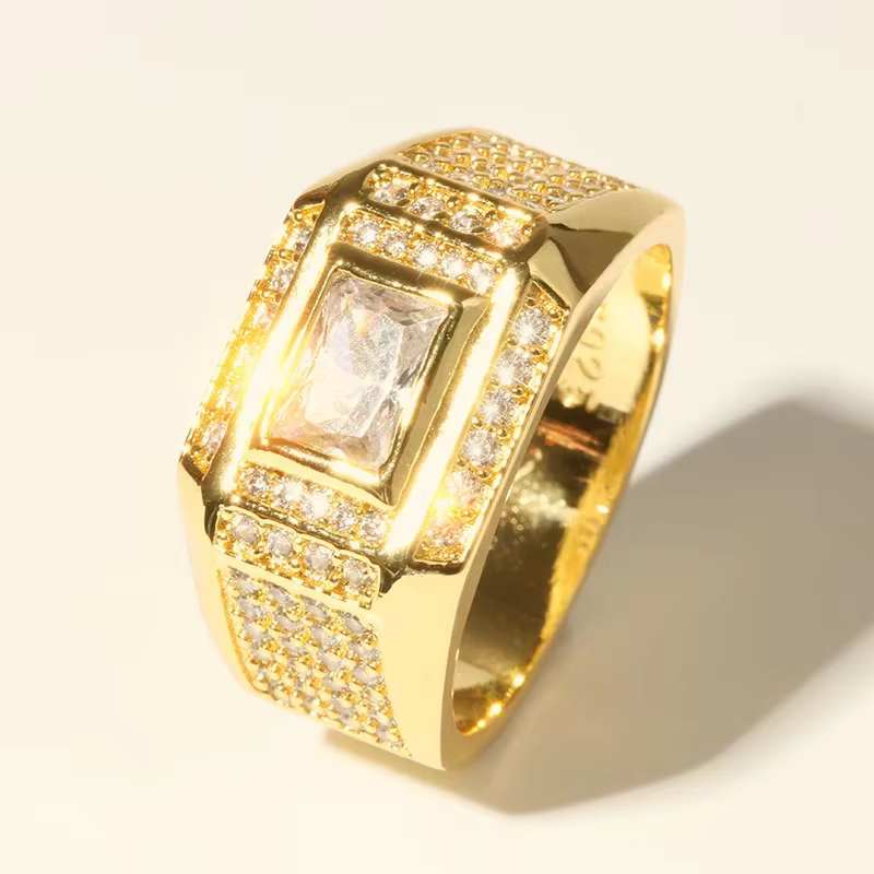 Bague de fiançailles en or naturel 18 carats pour homme, diamant Sona, cubique, contre-indiqué, mati