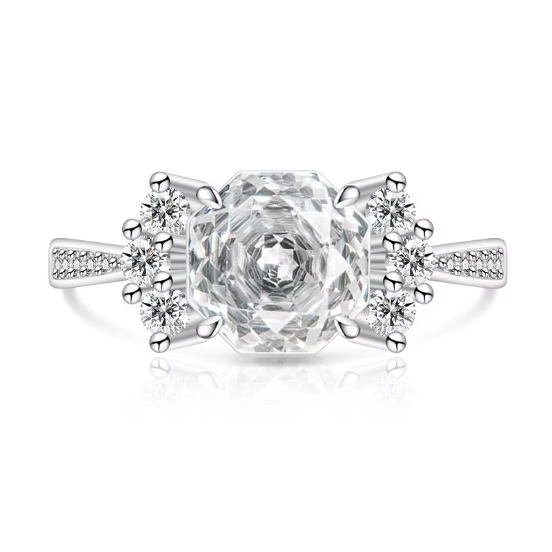 Bague pour femme en argent sterling 925, luxe léger, design sucré, diamant à coupe rose, haute teneu