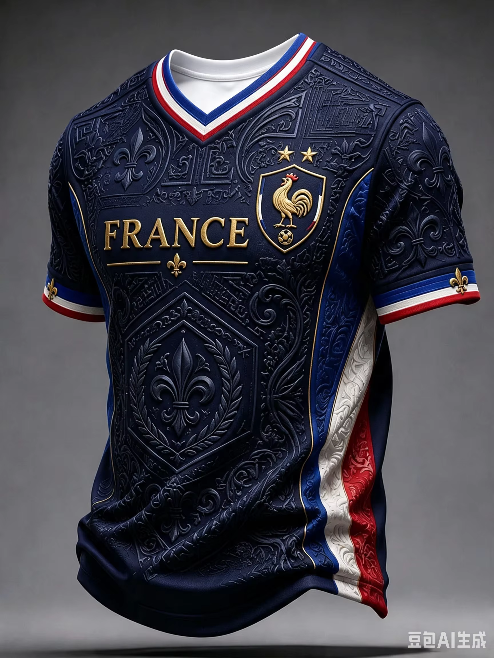 Maillot de football de l'équipe nationale de France, maillot de football rétro imprimé en 3D avec fl