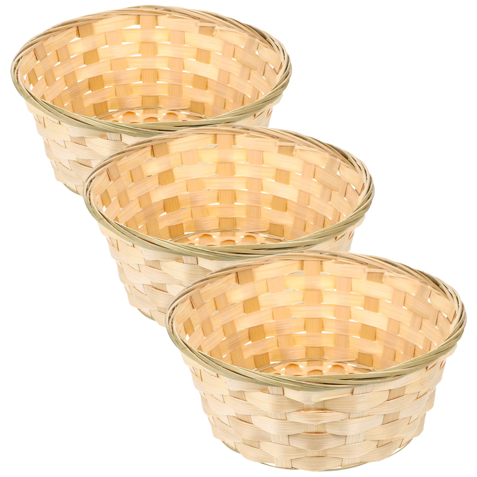 Paniers de rangement en bambou, 3 pièces, paniers à fruits, porte-pain, boîtes en osier, Solutions d
