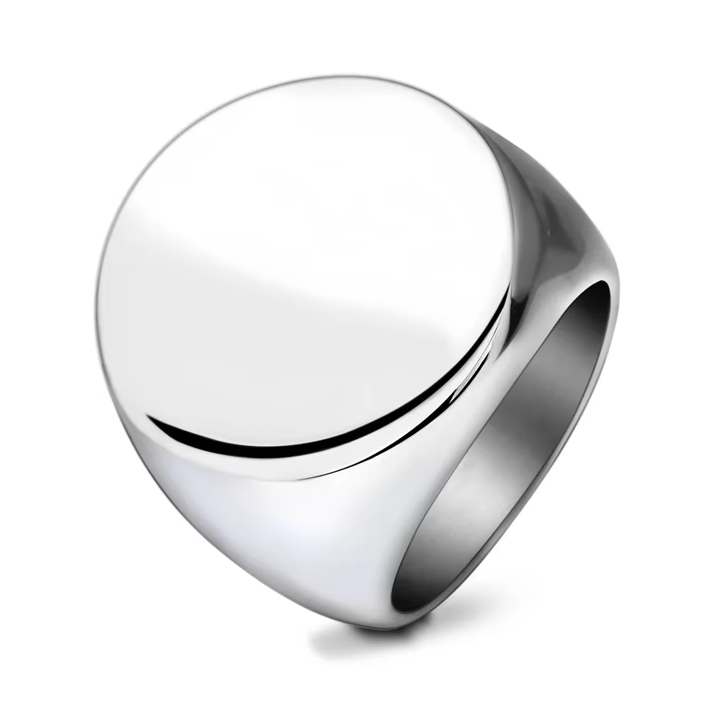 Bague ronde personnalisée pour hommes, gravure du nom, Logo, Photo, bijoux ronds en acier inoxydable