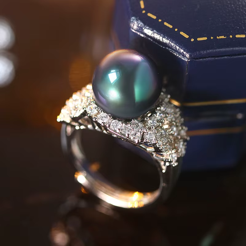 Bague en argent regardé 925 pour femme, bijoux français élégants, perle absorbe ouissante, doigt d'o