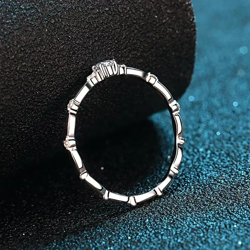 NeeTim D couleur VVS1 Moissanite bague pour femmes mariage bijoux fins avec certificat 925 en argent