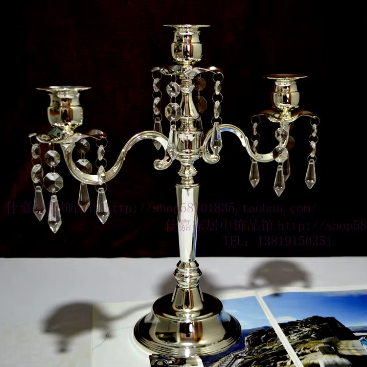 Creative Silver Romantic Leon Day-Bougeoir en cristal de verre, 5 bras, ci-après lelight QueHome Dec