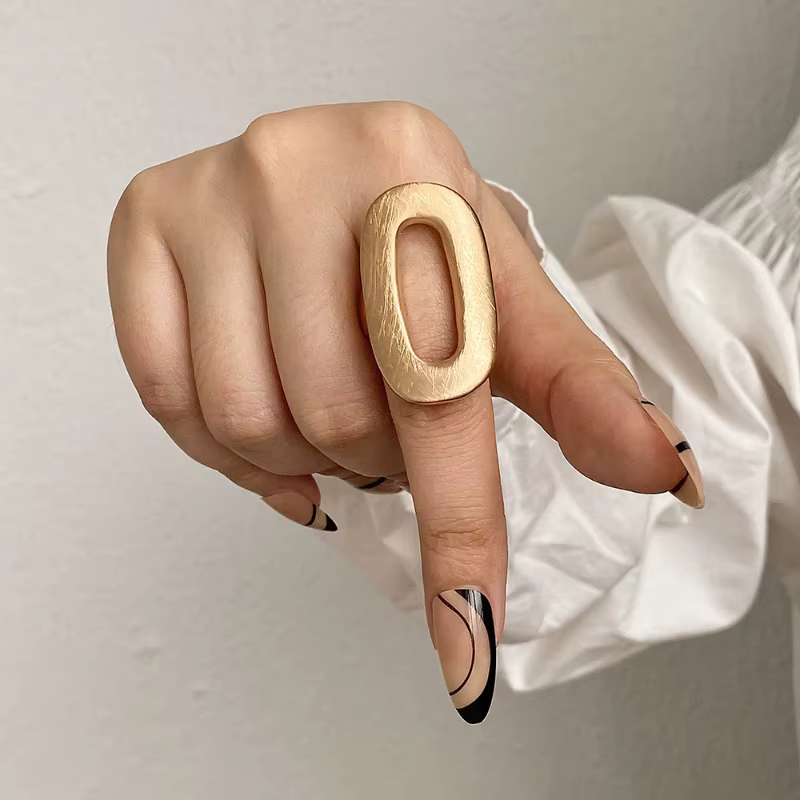 Bijoux à la mode, Design européen et américain, grands anneaux géométriques épais irréguliers pour f