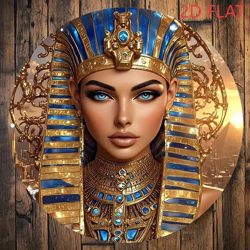Nefertiti – panneau métallique égyptien, Art mural Vintage, 8x8 pouces, sans cadre, décoration de Ba