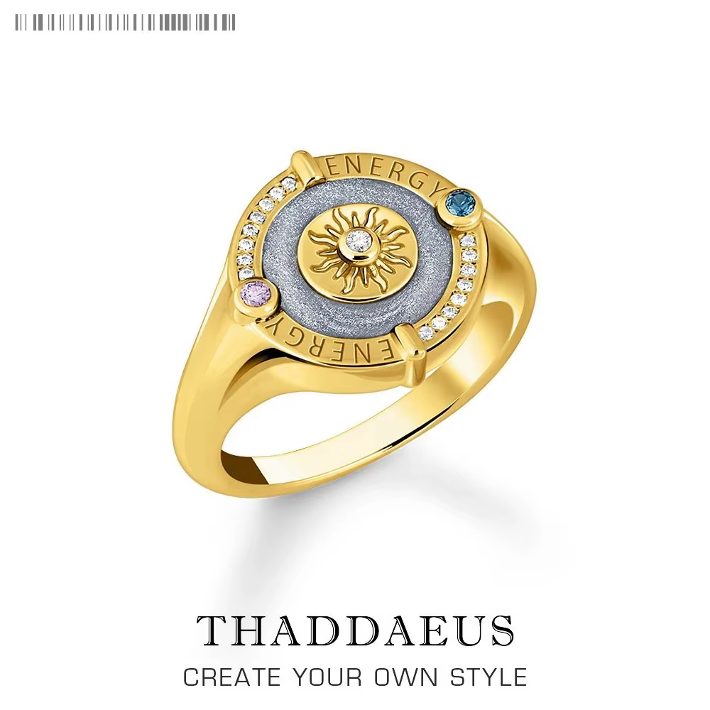 Bague chevalière plaquée or soleil, bijoux fins tendance pour femmes et hommes, cadeau bohème d'auto