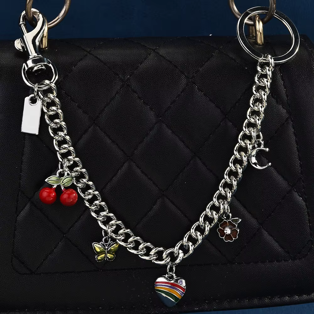 Joli petit pendentif détachable en forme de cerise et de cœur, bijou pour jean et pantalon, pour fil