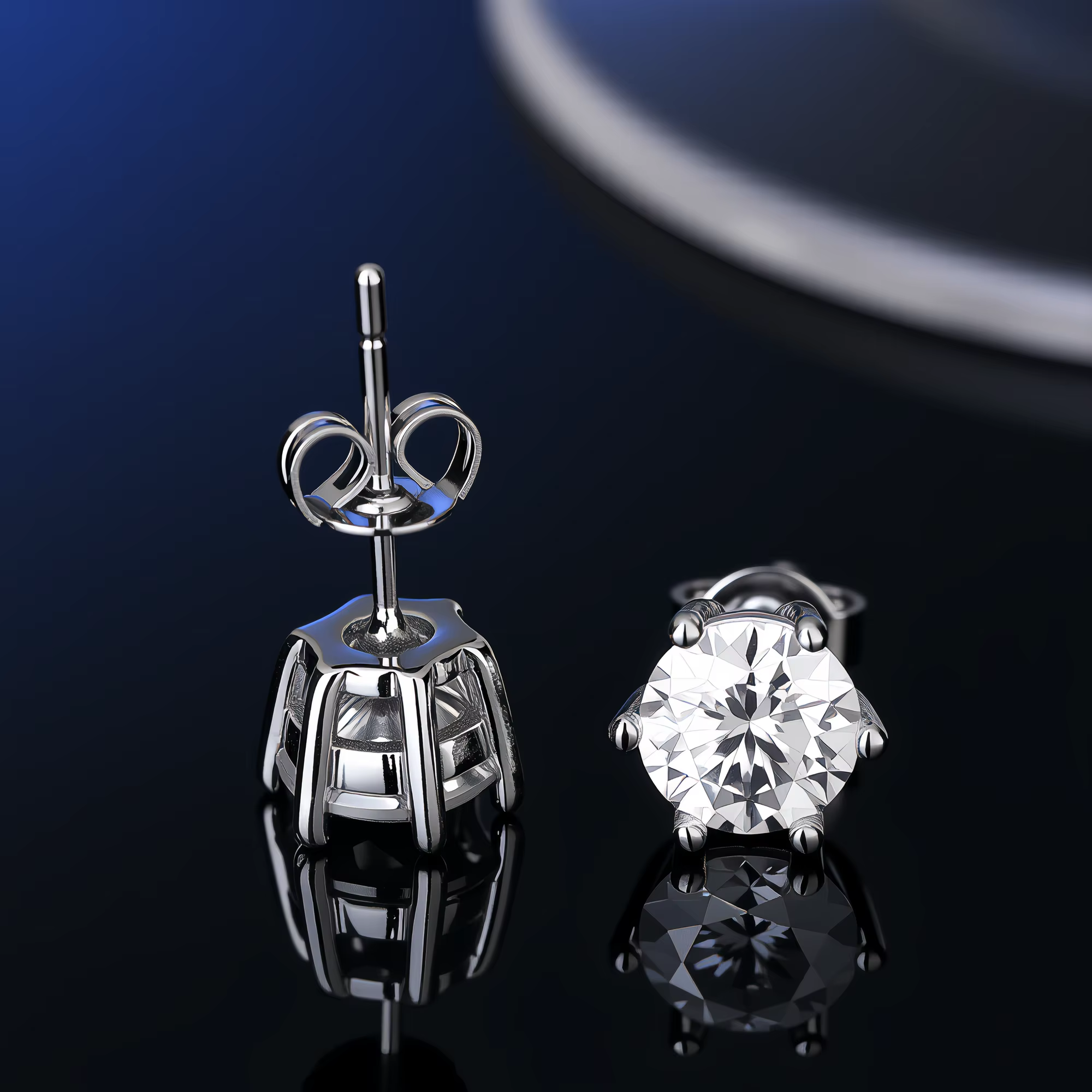 Boucles d'oreilles Moissanite en argent Sterling 100% véritable, avec 2 certificats D VVS1, stylo de