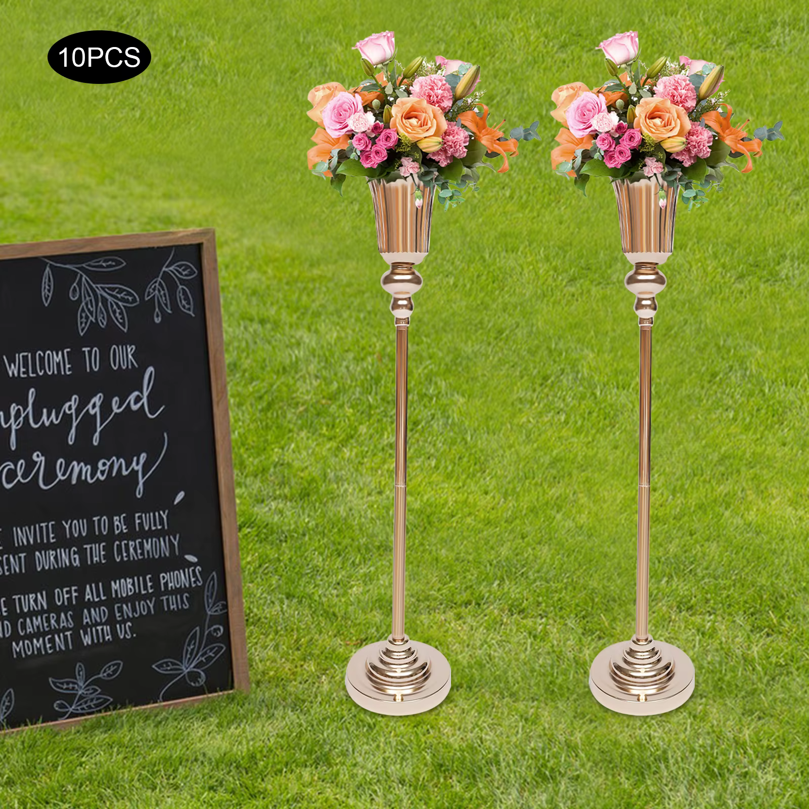 Ensemble de supports de fleurs de mariage 10 pièces 77,5 cm, présentoir floral élégant et élégant po