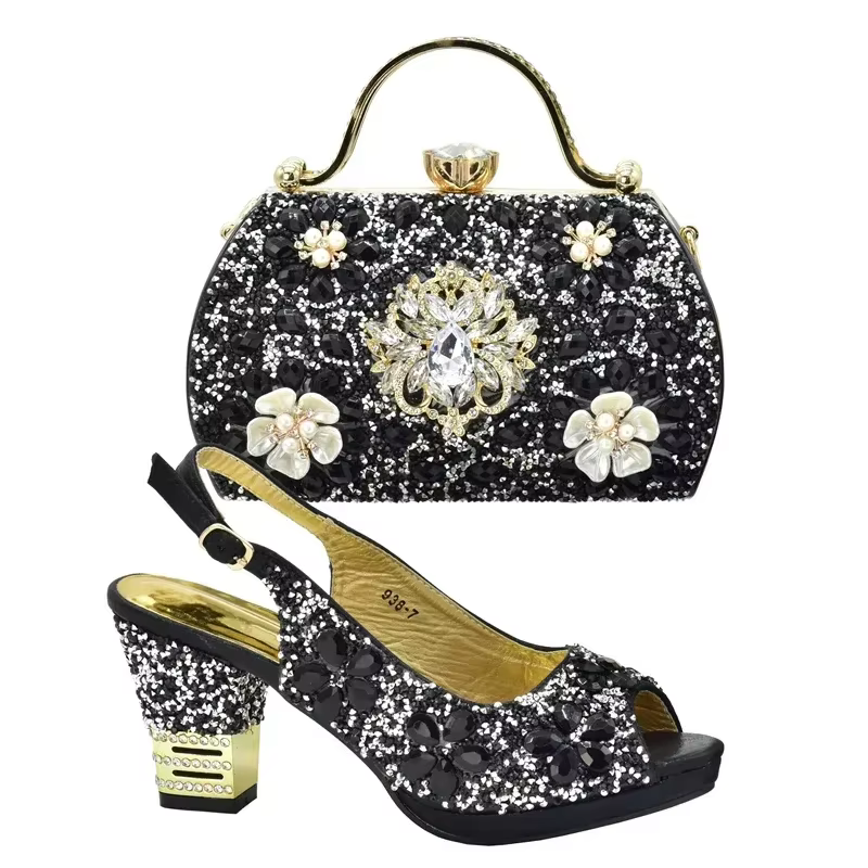 Chaussures nigérianes et sacs assortis pour femmes, ensemble de chaussures et de sacs assortis pour 