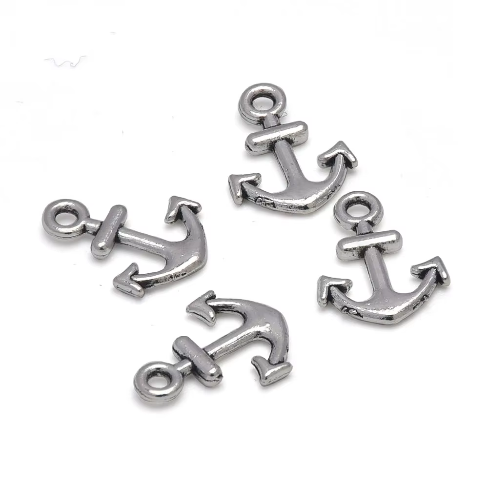 Amulette en alliage de Zinc, ancres, corde, pendentif à breloque de mer, collier fait à la main, Bra