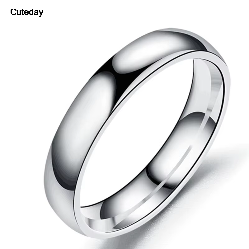 Bague en titane simple pour femmes et hommes, alliances polies, acier inoxydable, prévention des all