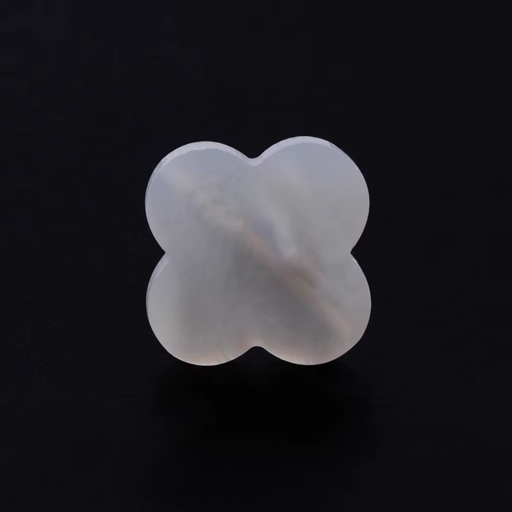 Perles de trèfle en forme de nacre, coquille blanche, 10mm, 14mm, coquille naturelle, Double plat