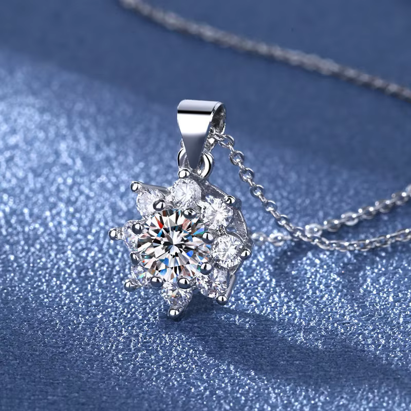 Collier en argent sterling 925 avec pendentif en zircon brillant pour femme, bijoux de mariage, char