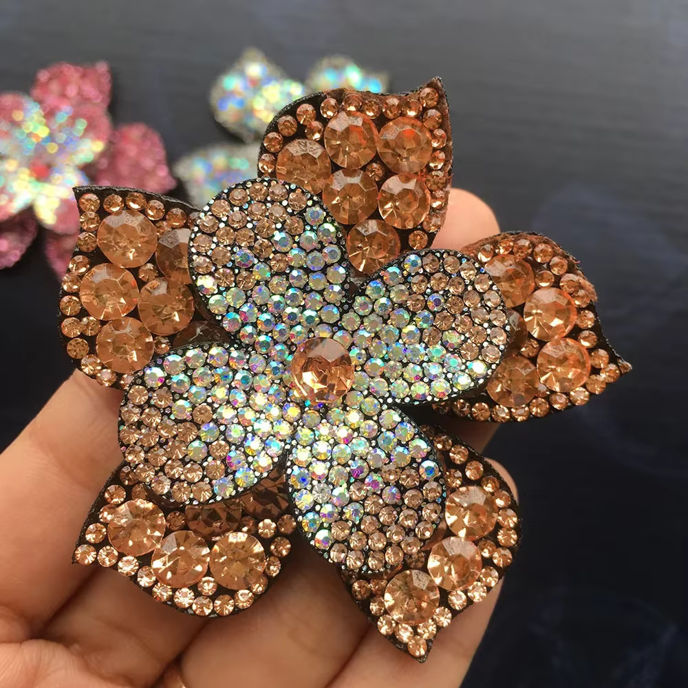 Accessoires de bijoux à bricoler soi-même, trois couleurs, fleurs cloutées de diamants, coiffure en 