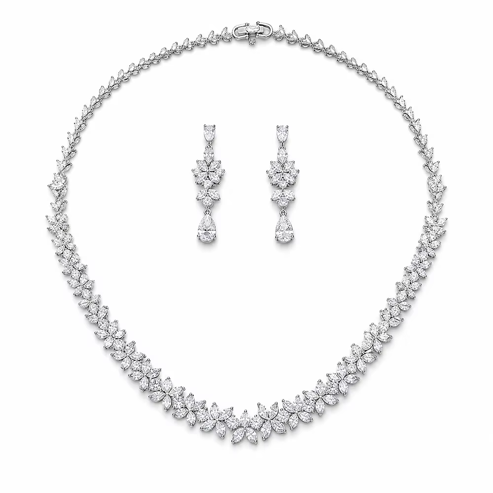 Bijouterie Tendance 2026 |   Bijoux de luxe nouvelle tendance |   Ensemble de bijoux en zircone de h