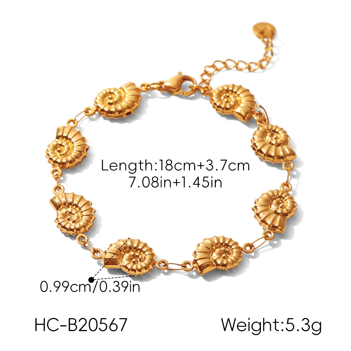 Ensemble de bijoux élégant avec pendentif coquillage, plaqué or, acier inoxydable, collier et bracel
