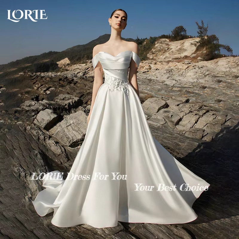 LORIE épaules dénudées robes de mariée 3D fleur chérie robe de mariée dos nu princesse robe de marié