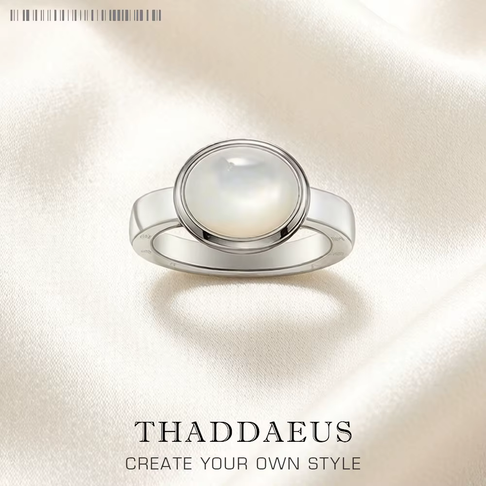 Bague en pierre ovale blanche, bijoux fins tendance pour femmes, tout nouveau cadeau en argent Sterl