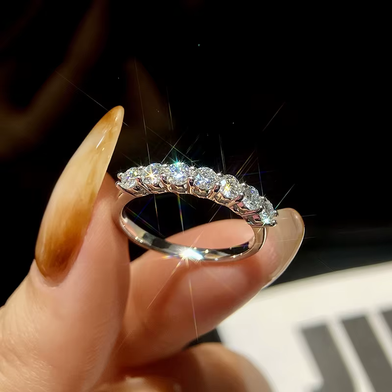 Bague en moissanite véritable Novary, argent sterling 925, alliance éternité en diamant, bagues de f