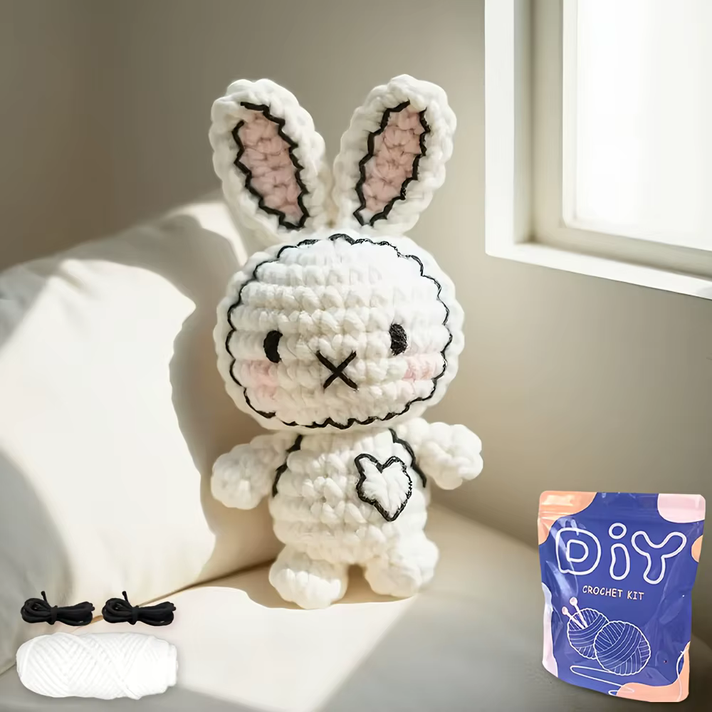 Kit d'animaux au Crochet, 1 pièce, bricolage, Instructions faciles à creuser, fil suffisant, crochet