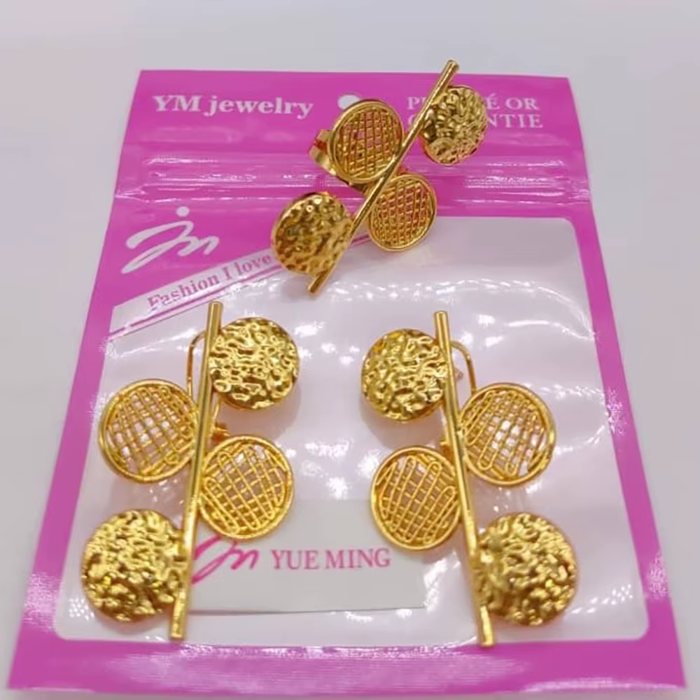Ensemble de bijoux de luxe 2 pièces, boucles d'oreilles et bague couleur or style bohème, ensemble d