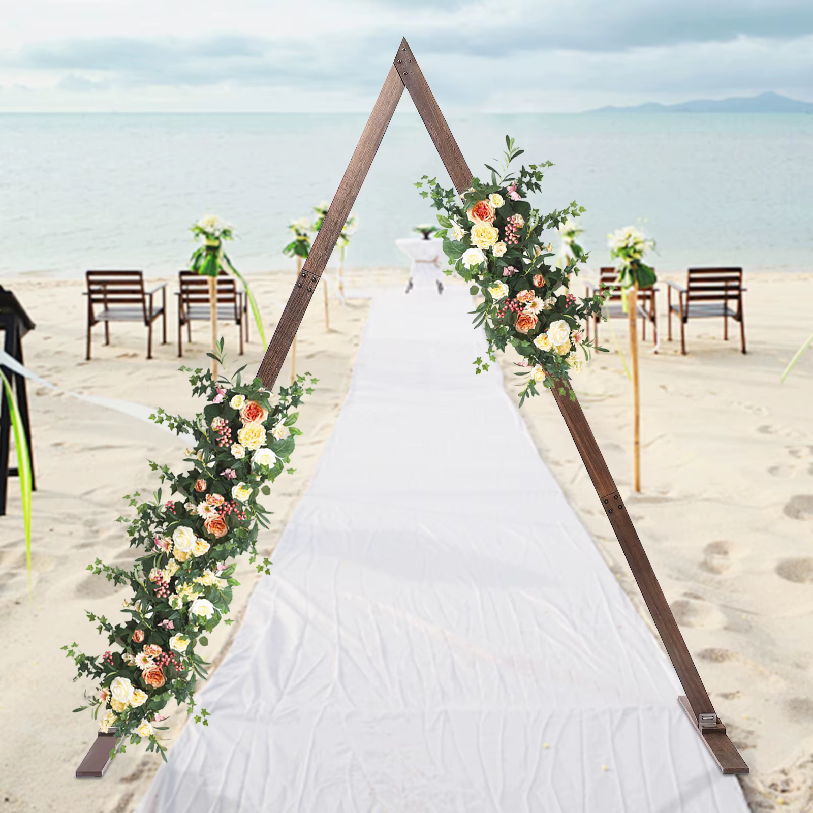 Arche de Mariage en Bois de 8,2 Pieds, Magnifique Support d'Arrière-Plan pour Cérémonie, Jardin