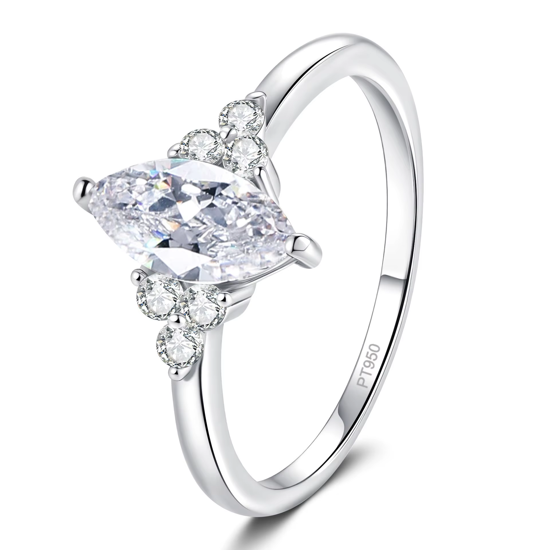 LioraGem Bague de Fiançailles en Moissanite Marquise 1 Carat pour Femme, Design de Niche Luxe Léger,