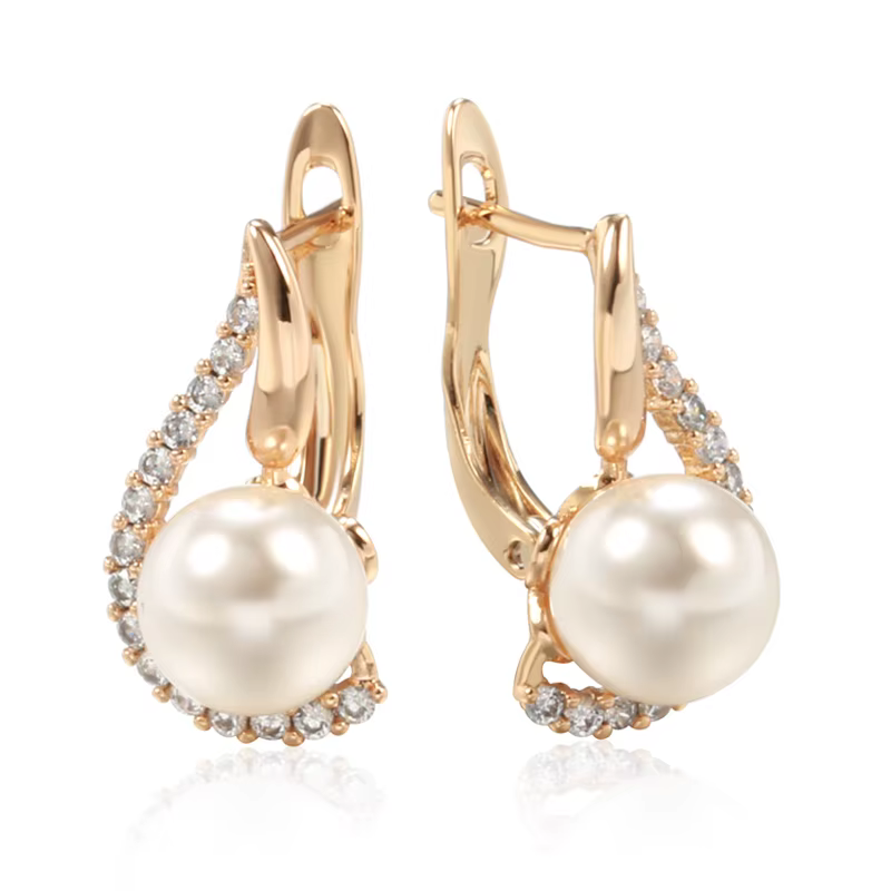 Kinel – boucles d'oreilles de luxe en or Rose pour femmes, anglaises, uniques, géométriques, en perl