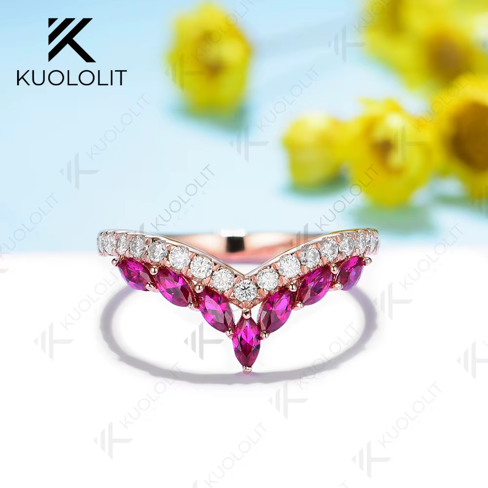Kuololit-Bague Moissanite pour Homme et Femme, Anneau Monochromatique en Or Jaune et Argent 14K 10K,