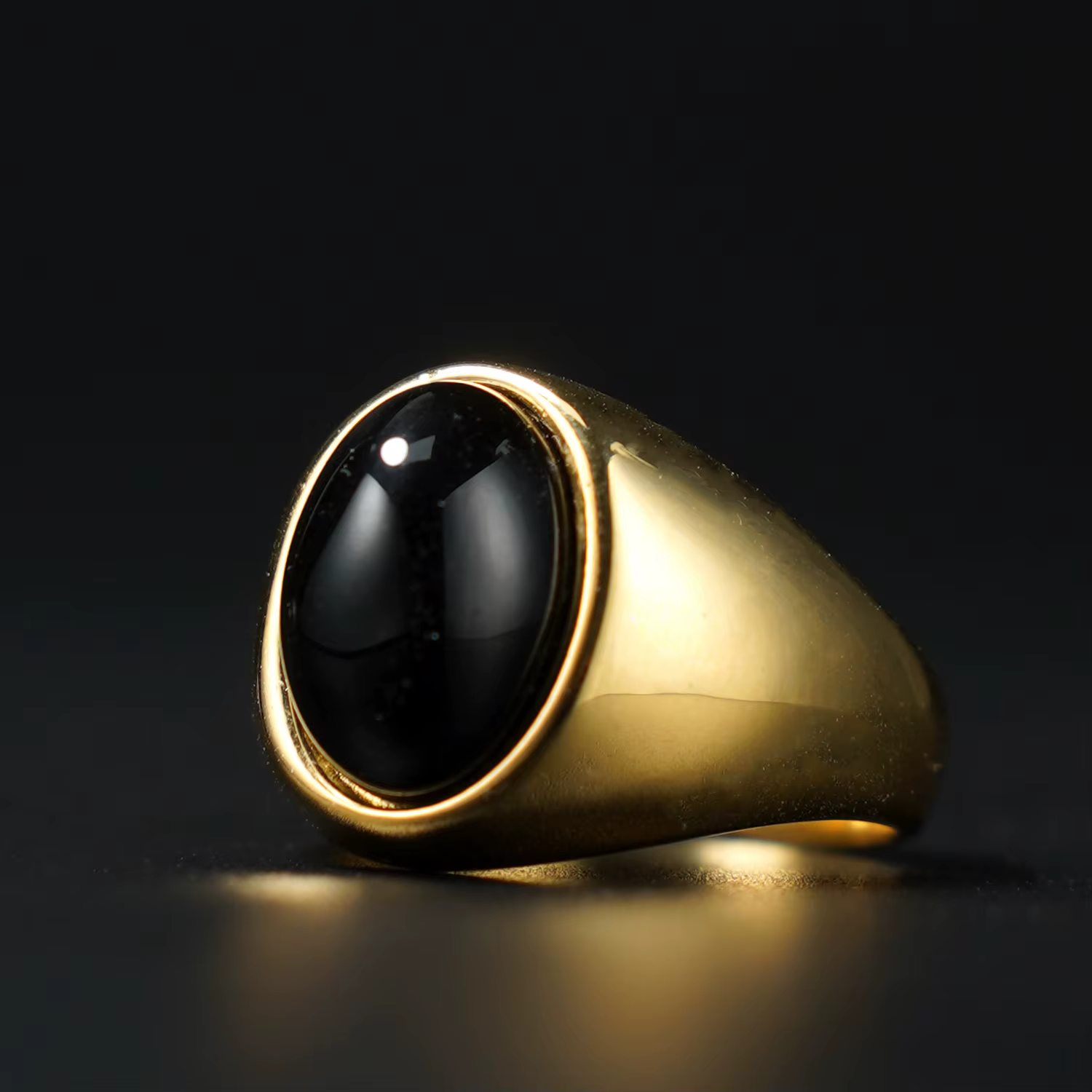 Bague homme avec oeil de tigre naturel bague homme femme acier inoxydable 316L