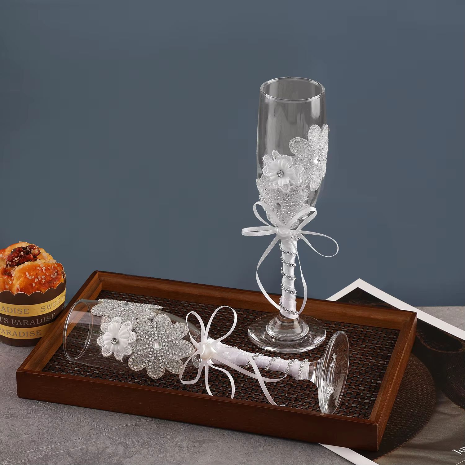 Verres à champagne de mariage pour mariée et marié flûtes de grillage de mariage