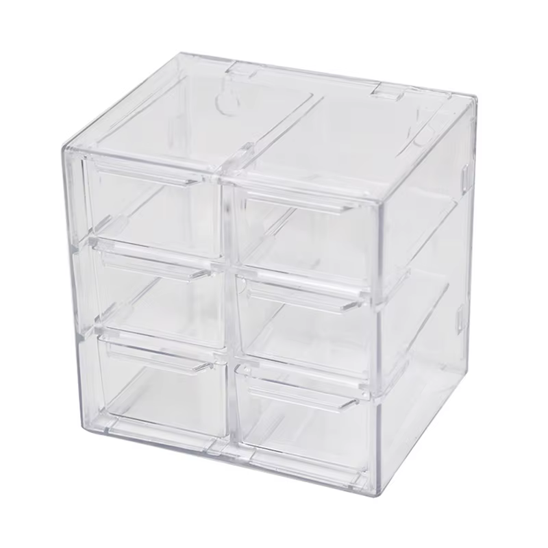 Organisateur de bijoux, boîte de rangement de bureau, étagère à tiroir transparente, boîte de décora