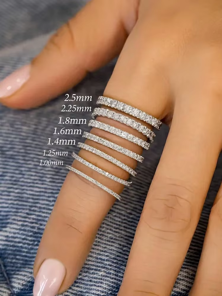 Bague en argent Sterling 925 pour femmes, bijoux fins de haute qualité, à la mode, 1.4MM, 1.6MM, 1.8