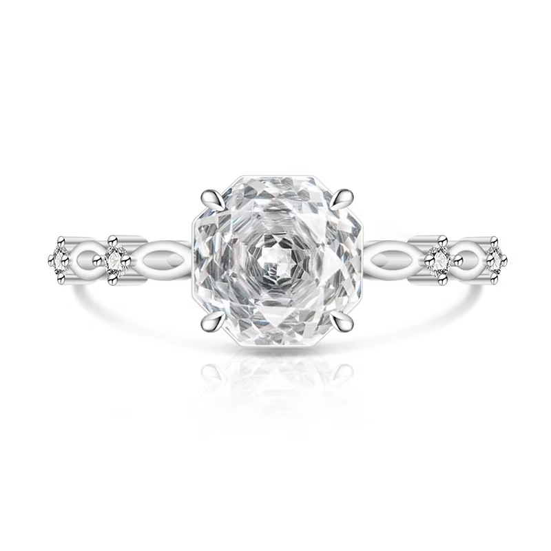 Bague en argent Sterling 925 pour femmes, coupe Rose, diamant léger à haute teneur en carbone, rêve 