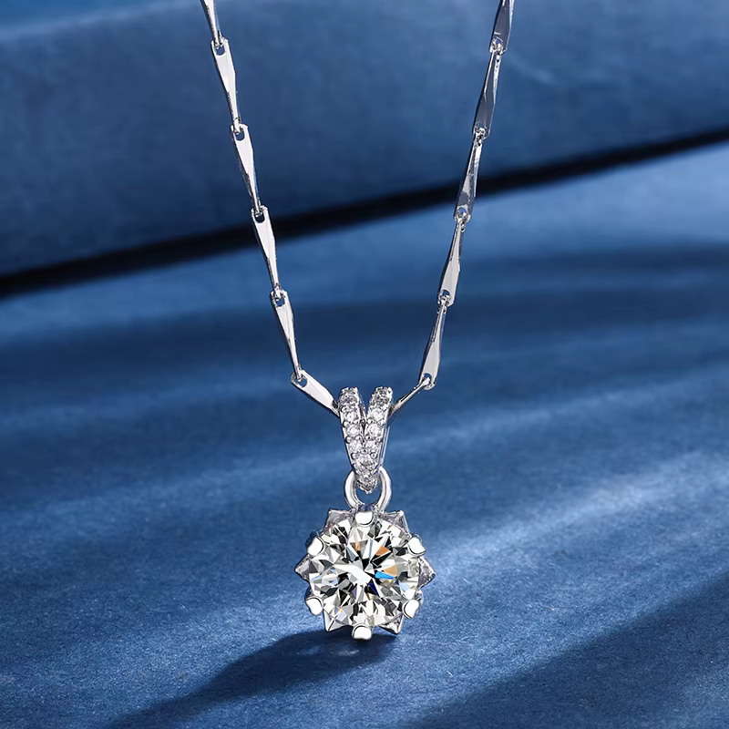 Bijoux vintage élégants pour femmes, collier pendentif avec strass étincelants, collier ras du cou e