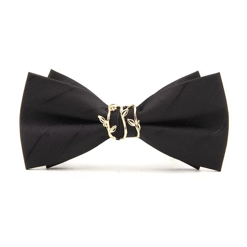 Nœuds papillon en métal rayé pour hommes, de haute qualité, pour fête de mariage, cérémonie, Banquet
