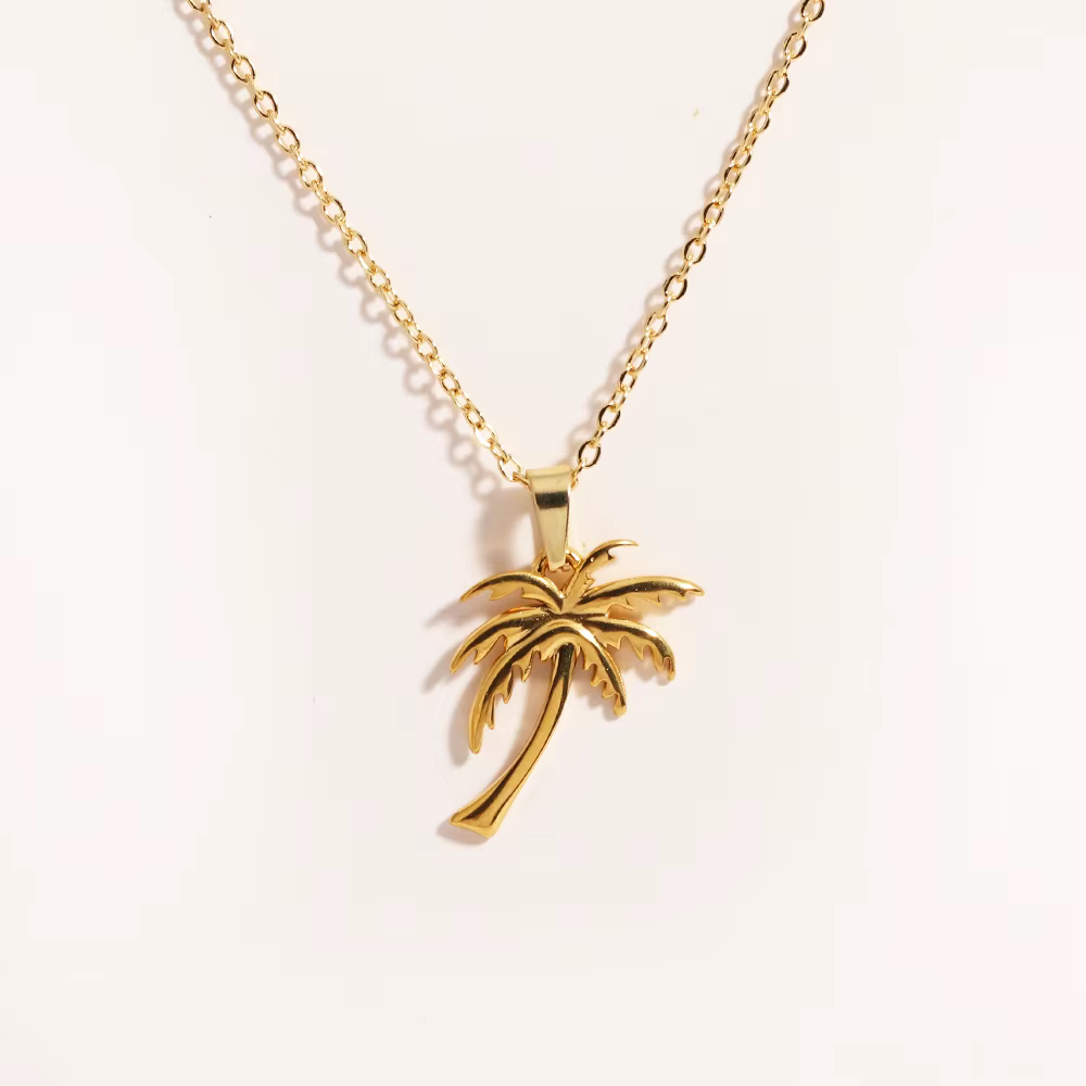 Collier de cocotier pour femmes, délicat, en acier inoxydable, bijoux bohème, accessoires de plage o